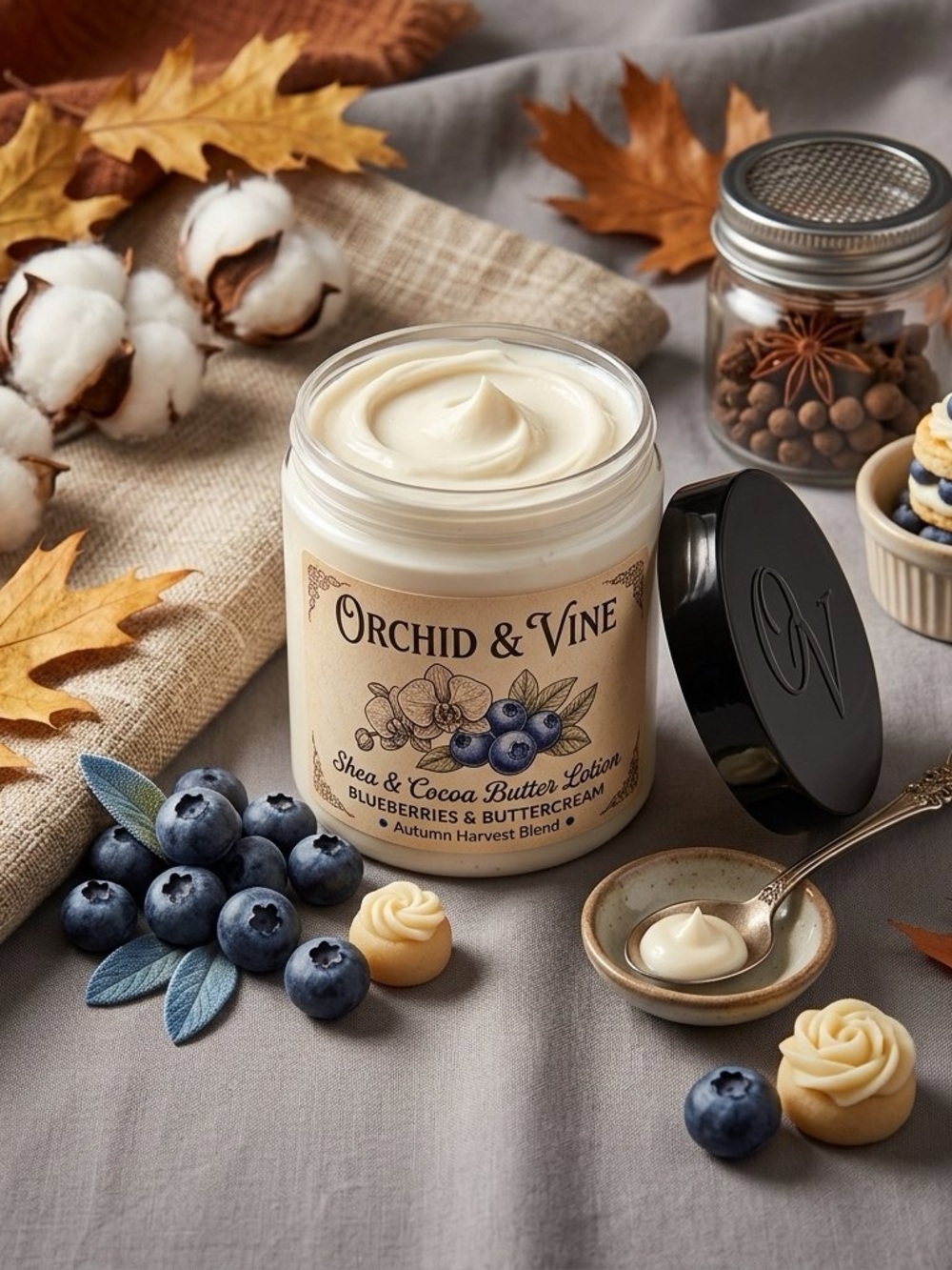 Blueberry & Buttercream Shea & Cocoa Butter Lotion Skin Nutrition Orchid & Vine